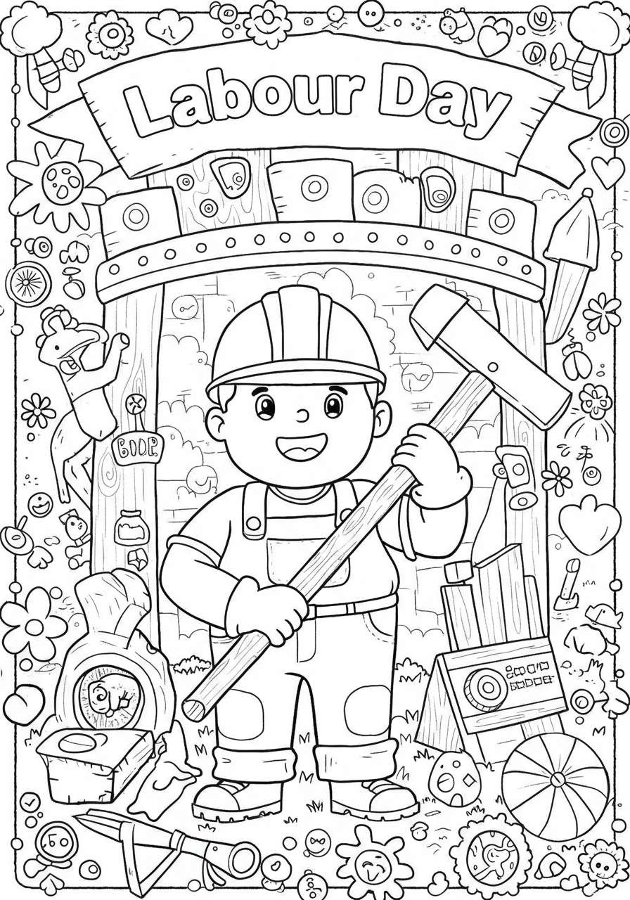 Labour Day Coloring Book for Kids – Fun Educational Activity Pages with Workers, Tools, and Everyday Heroes 10 Labour Day Coloring Book for Kids – Fun Educational Activity Pages with Workers, Tools, and Everyday Heroes - Image 10