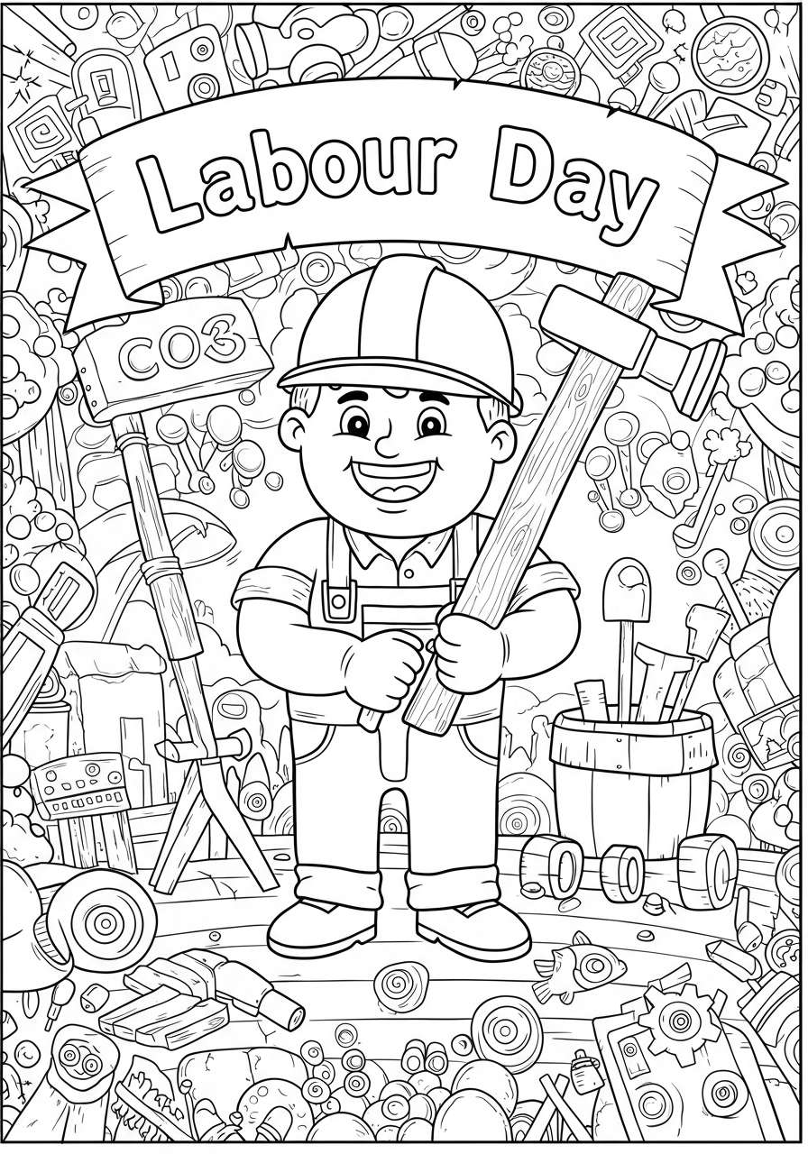 Labour Day Coloring Book for Kids – Fun Educational Activity Pages with Workers, Tools, and Everyday Heroes 7 Labour Day Coloring Book for Kids – Fun Educational Activity Pages with Workers, Tools, and Everyday Heroes - Image 7