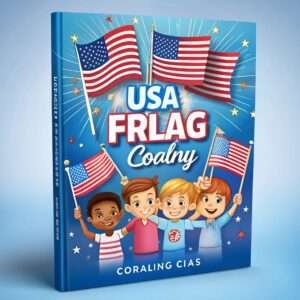 3d book cover mockup of a kids coloring book titl