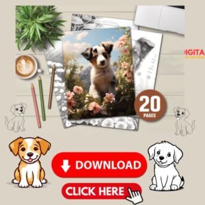 Dog Colouring Book Pages – Printable Puppy & Dog Breeds Coloring Sheets for Kids & Adults