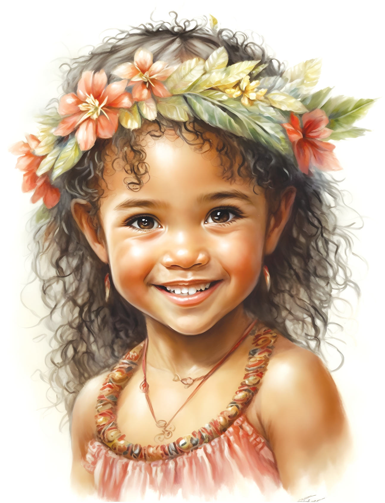 Hawaiian Flower Girls Coloring Pages – Dark Theme Printables | DigitalHal 3 Hawaiian Flower Girls Coloring Pages – Dark Theme Printables | DigitalHal - Image 3