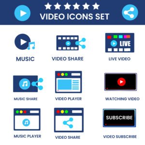 video icon pack vector