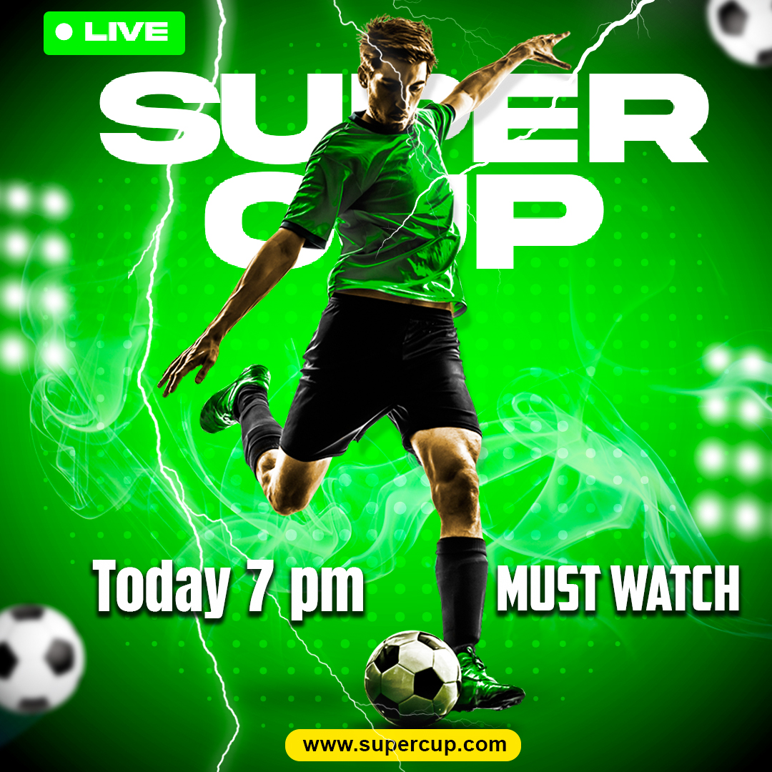 Football Match Day Poster – HD Sports Design Editable Template 1 Football Match Day Poster – HD Sports Design Editable Template