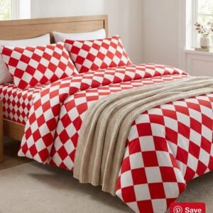Classic Red & White Check Bedding – Timeless Cozy Bedroom Style Pattern