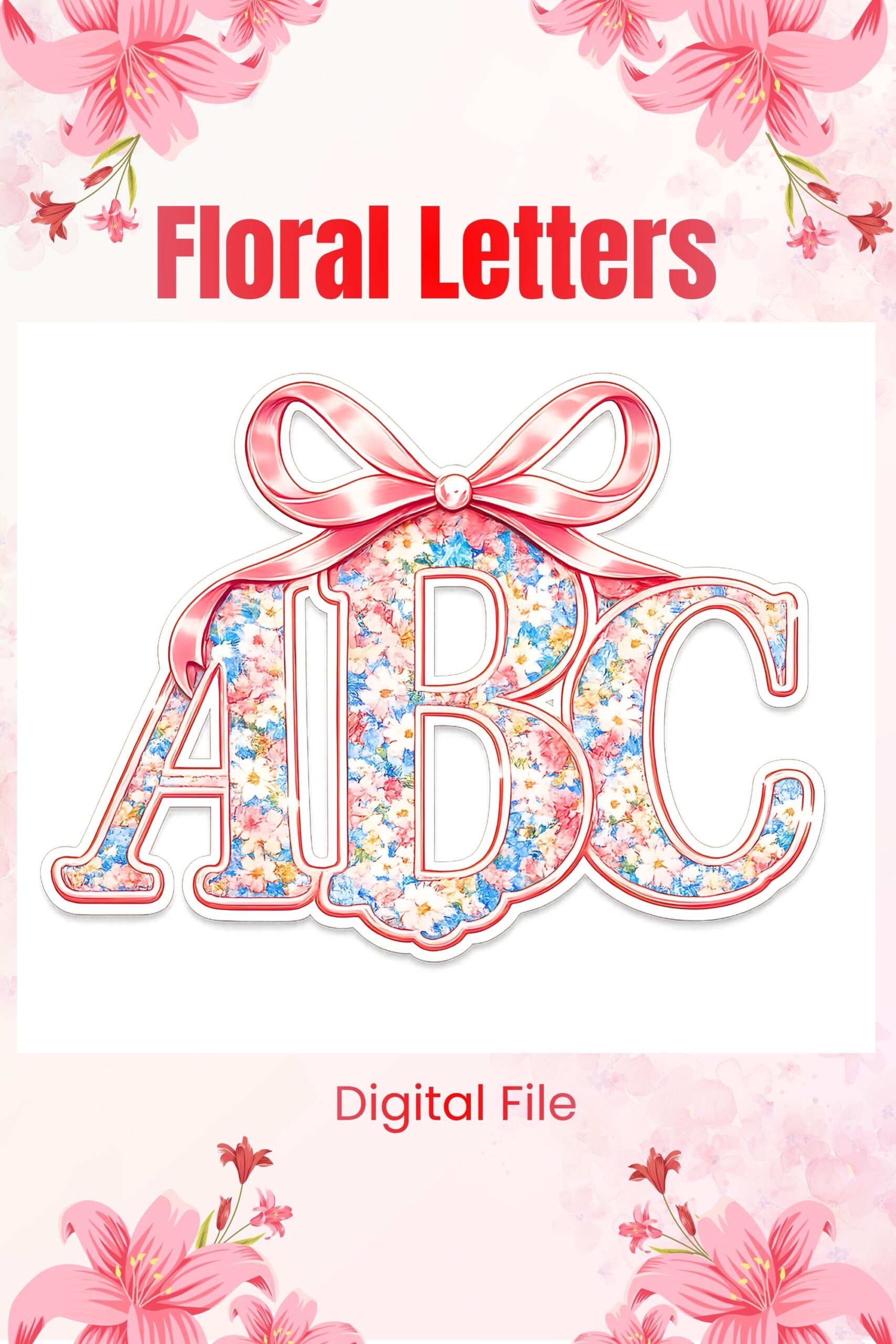 Preppy ABC Floral Letters Design | PNG Art for Stickers & Prints (digital products) 1 floral letters designs