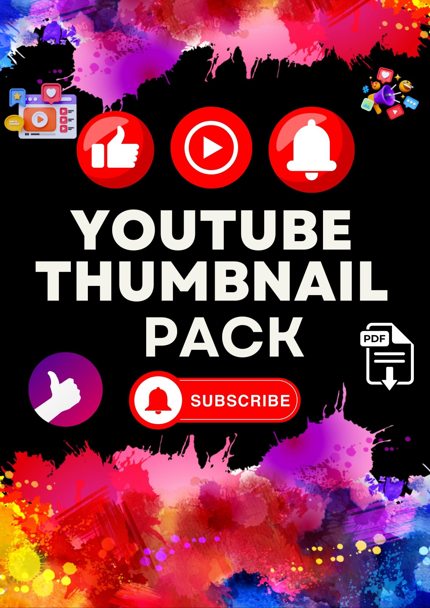 100$ Worth Thumbnail Design Pack – 5000+ PNG Backgrounds & Emojis for YouTube & Social Media