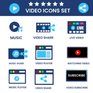 video icon pack vector