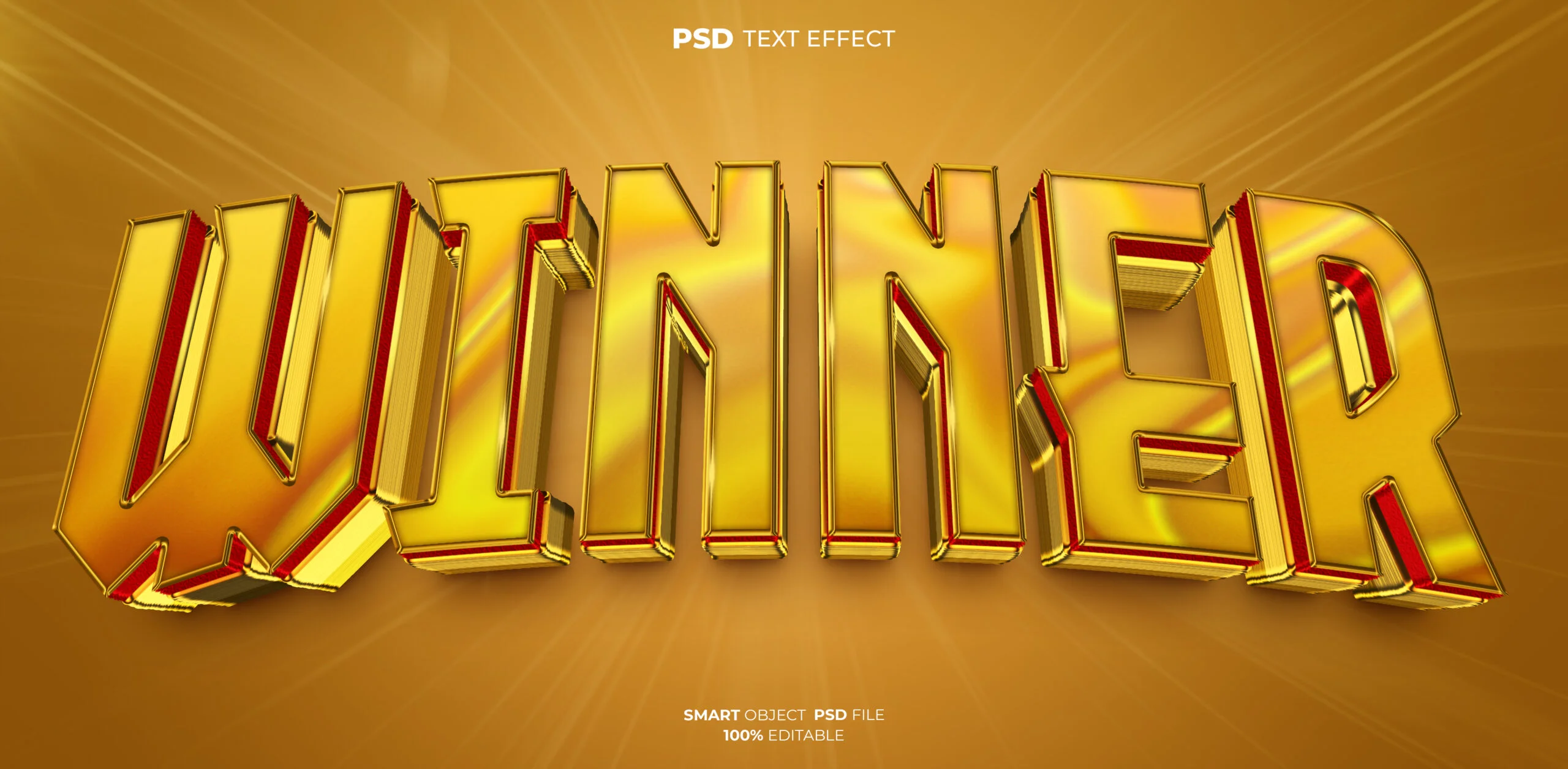 Winner 3D editable text effect